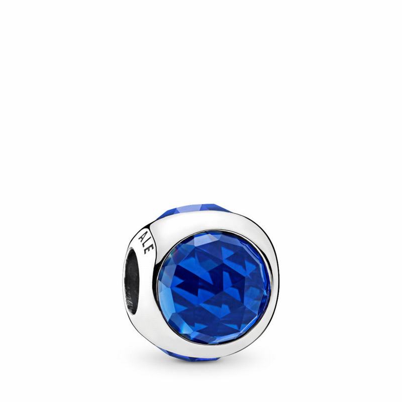 Pandora Radiant Droplet Charm Ireland - Sterling Silver/Blue/Crystal - 429673LMP